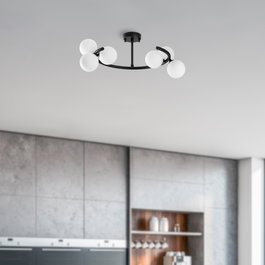 Opviq Luminar - 14140 Lámpara de araña de metal negro